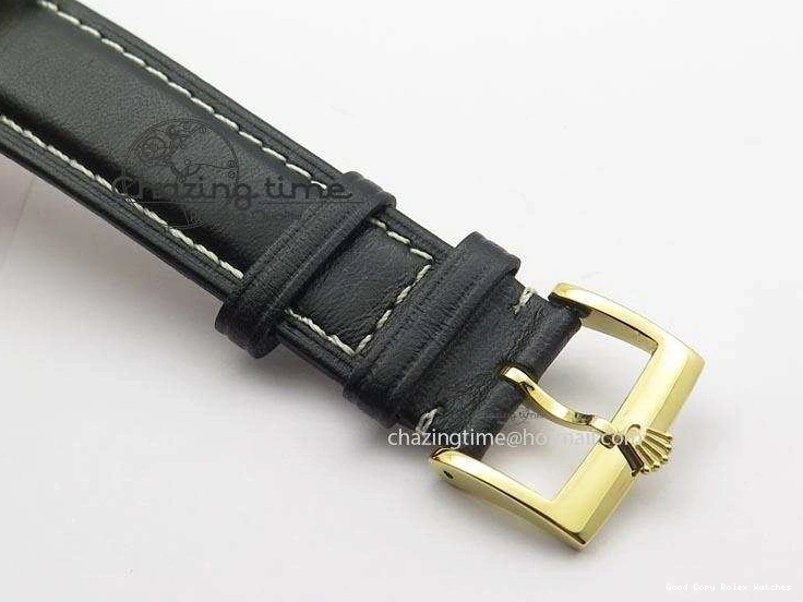 AAA Replica Watches YG On 3879 Numeral Black Leather Cellini Dial A Date Strap Black NewStyle Markers 0101